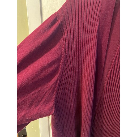 Liz Claiborne Sweater Plus 3X Open Cardigan Career Front Ribbed Casual Soft New - Picture 2 of 10